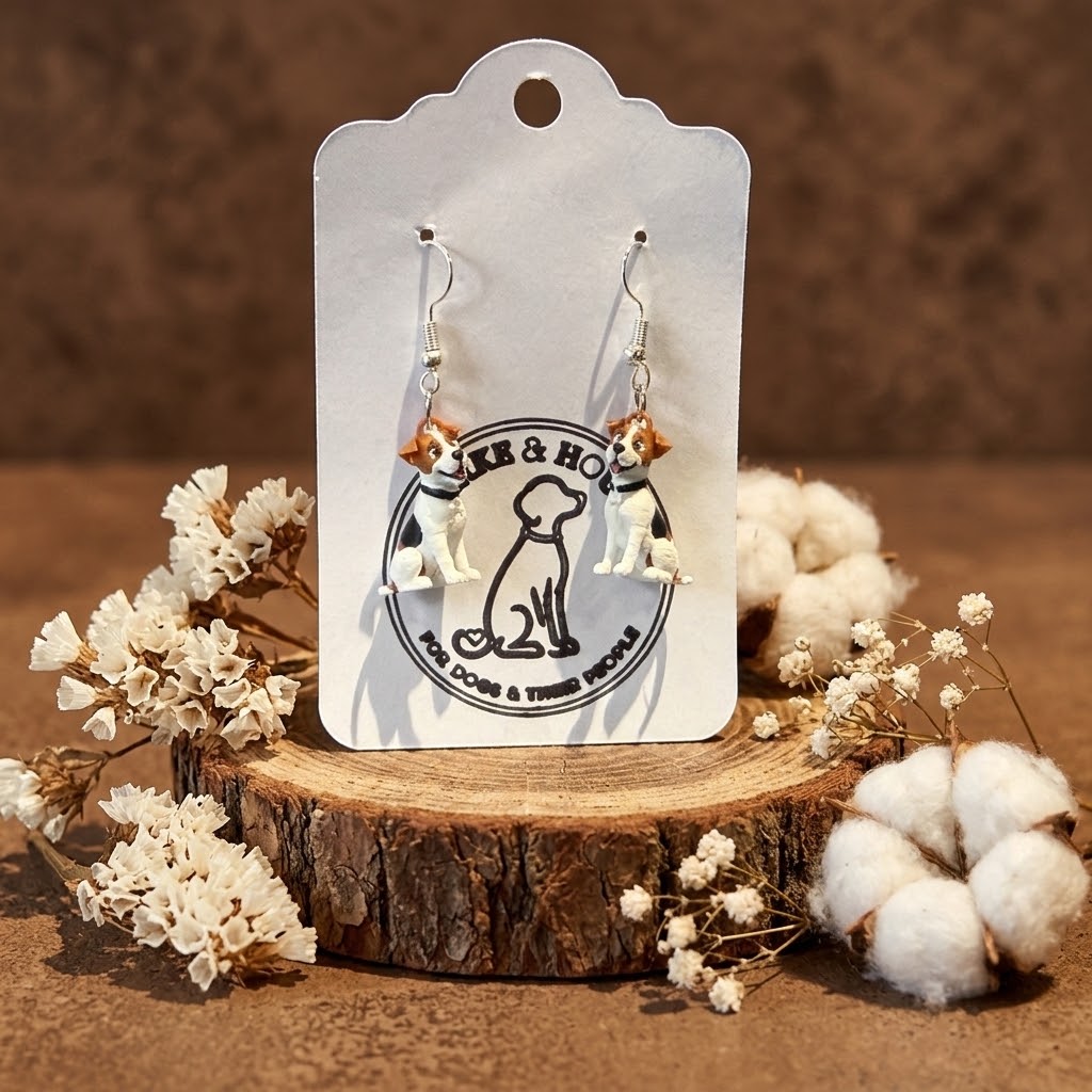Jack Russell Dog Earrings | Lightweight Dog Lover Earrings | Clarke & Hound
