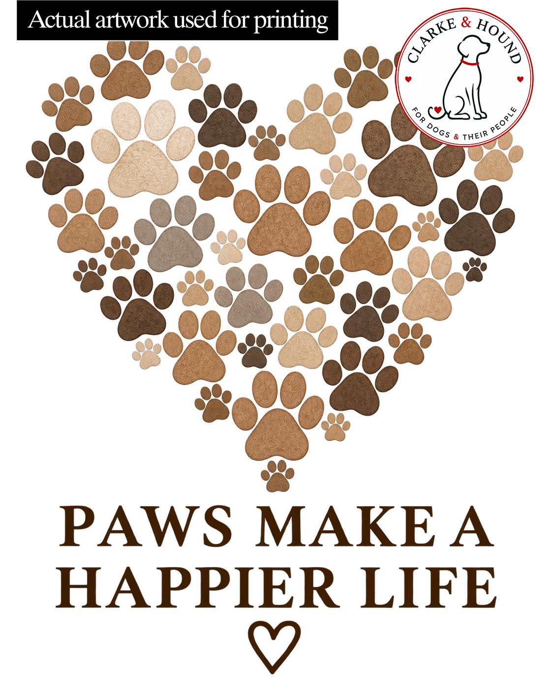 Paws Make a Happier Life Cushion Cover – Dog Lover Cushion – 45 × 45cm