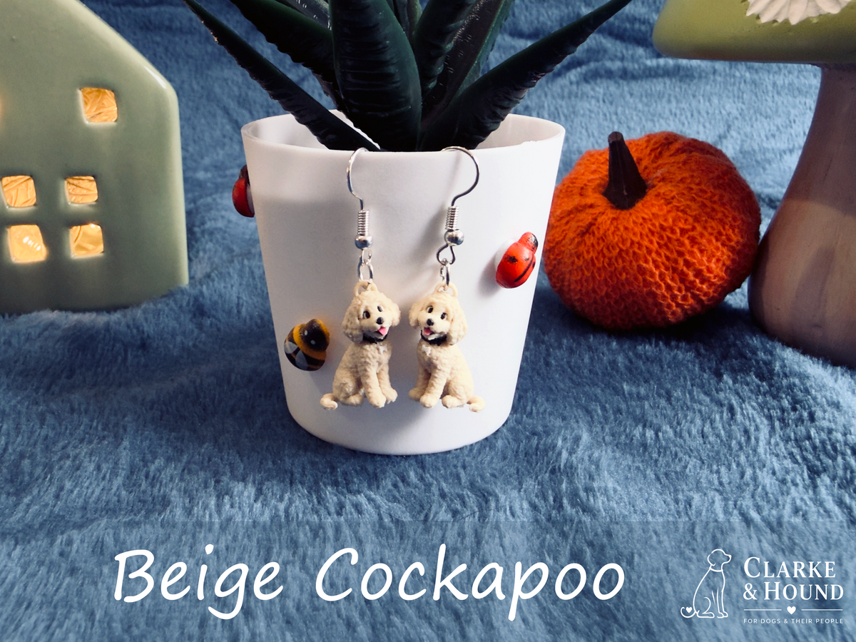 Cockapoo Dog Earrings | Lightweight Dog Lover Earrings | Clarke & Hound