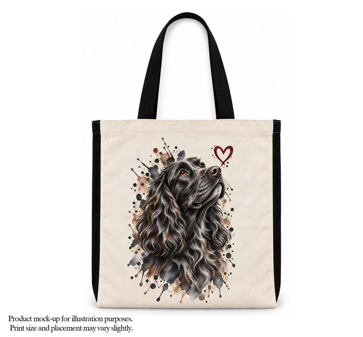 Cocker Spaniel Watercolour Tote Bag – Dog Lover Cotton Shopper