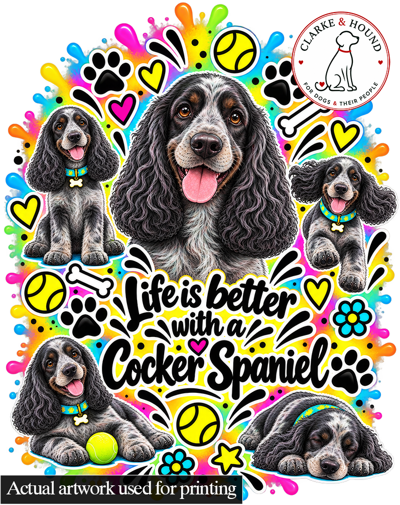 Cocker Spaniel Tote Bag – The Neon Collection - Colourful Dog Lover Canvas Shopper