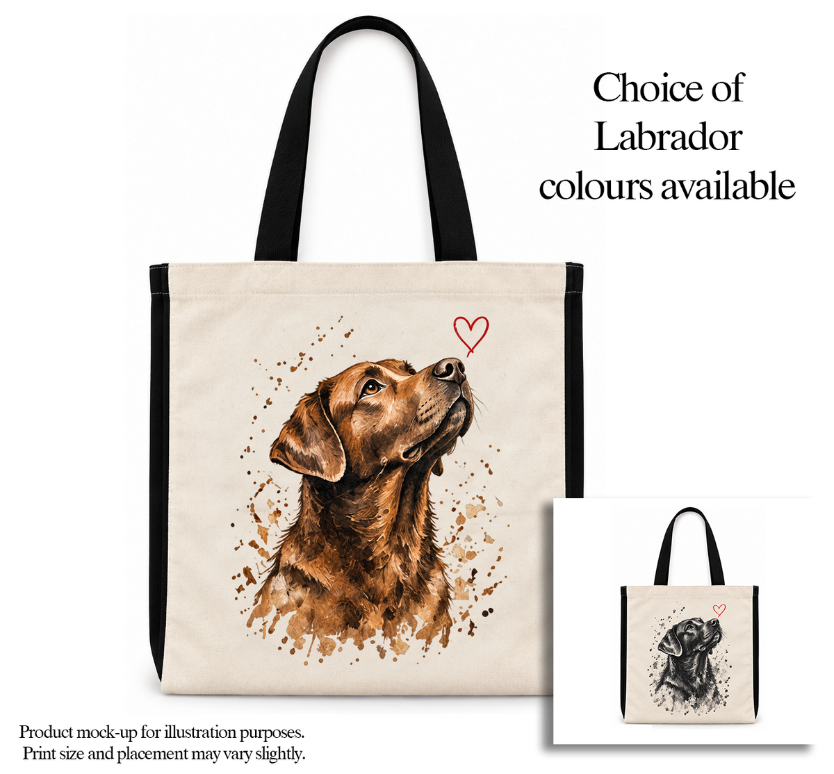 Labrador Watercolour Tote Bag – Dog Lover Cotton Shopper