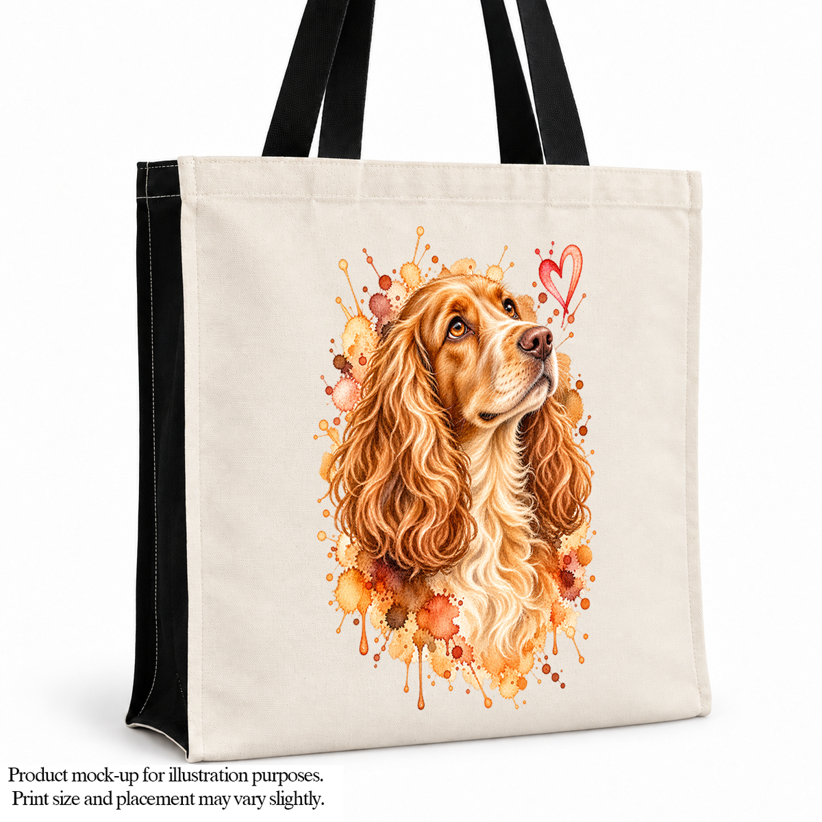 Cocker Spaniel Watercolour Tote Bag – Dog Lover Cotton Shopper