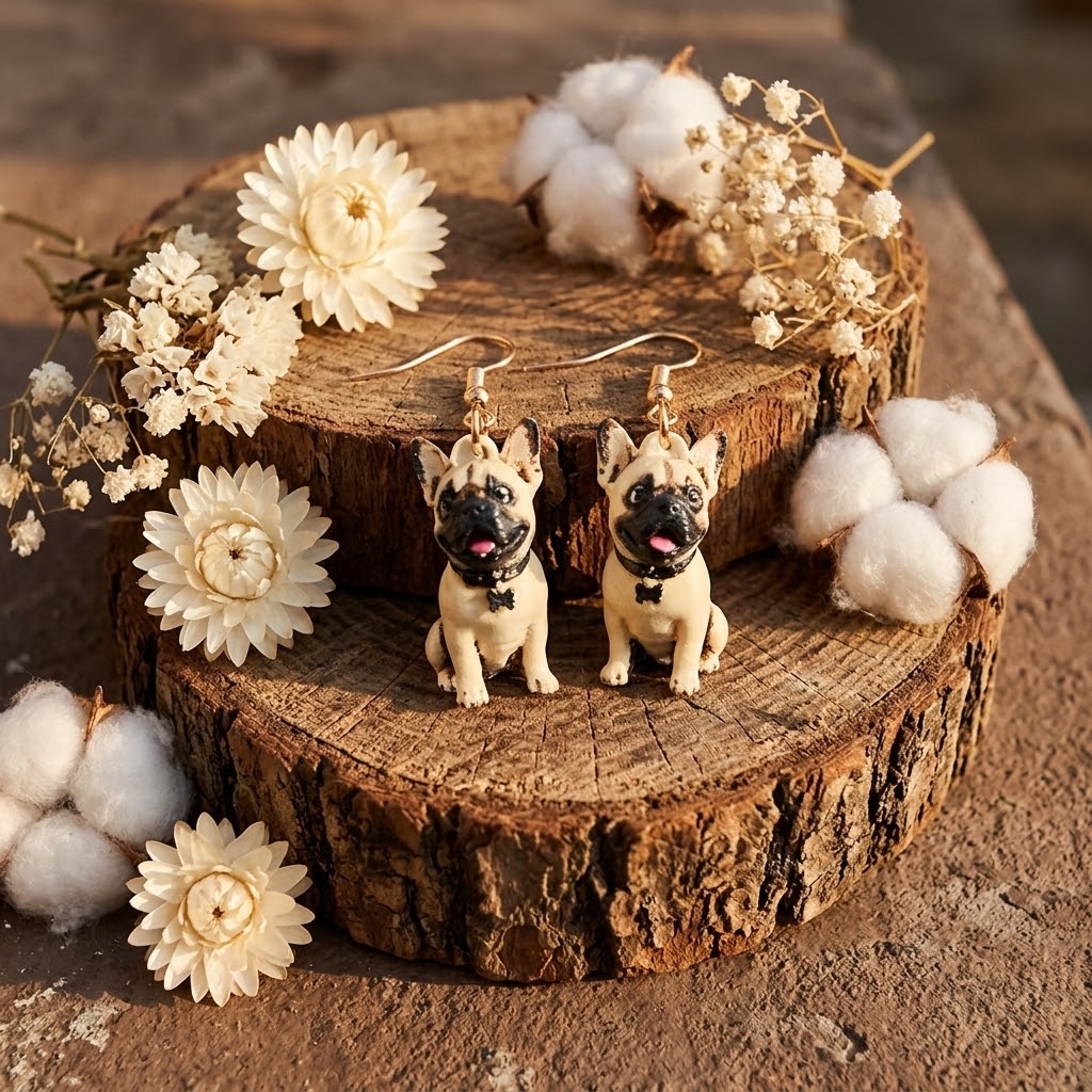 French Bulldog Dog Earrings | Lightweight Dog Lover Earrings | Clarke & Hound