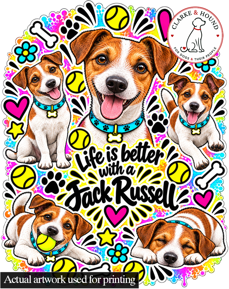 Jack Russell Tote Bag – The Neon Collection - Colourful Dog Lover Canvas Shopper