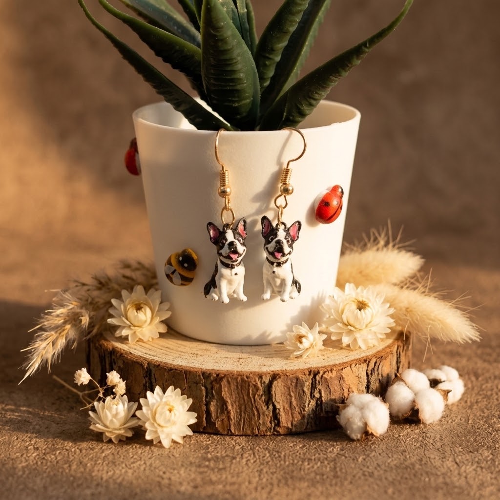 French Bulldog Dog Earrings | Lightweight Dog Lover Earrings | Clarke & Hound