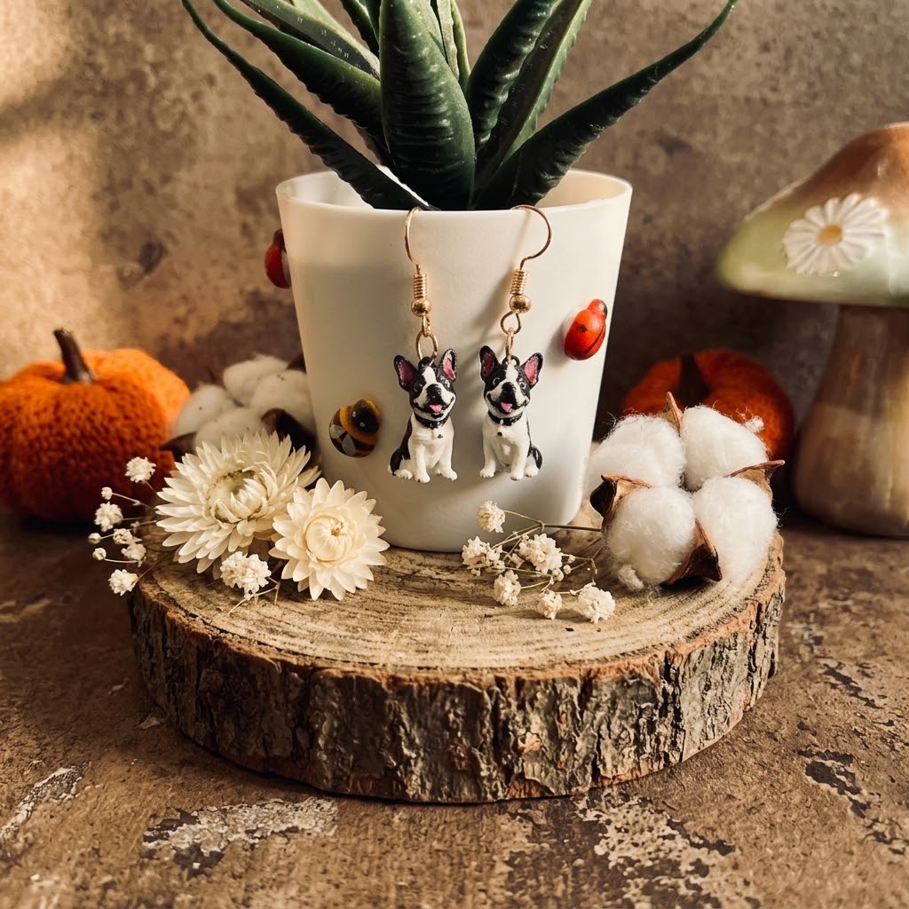 French Bulldog Dog Earrings | Lightweight Dog Lover Earrings | Clarke & Hound