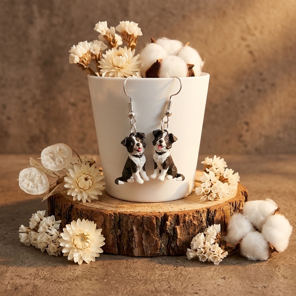 Border Collie Dog Earrings | Lightweight Dog Lover Earrings | Clarke & Hound