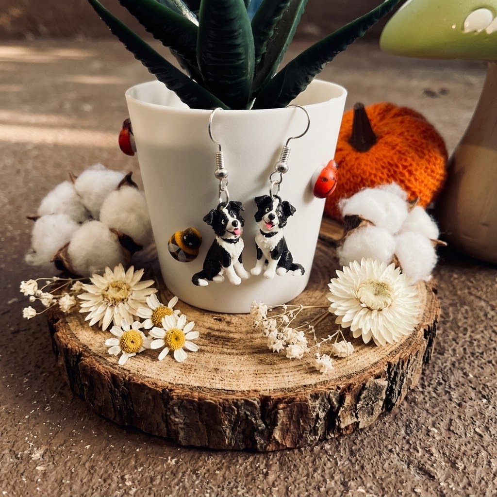 Border Collie Dog Earrings | Lightweight Dog Lover Earrings | Clarke & Hound