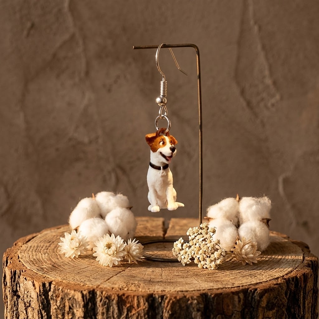 Jack Russell Dog Earrings | Lightweight Dog Lover Earrings | Clarke & Hound